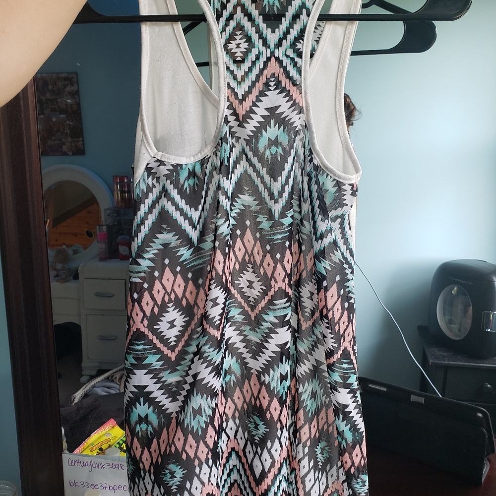 Patterned Razor Back Tank - Picture 3 of 4